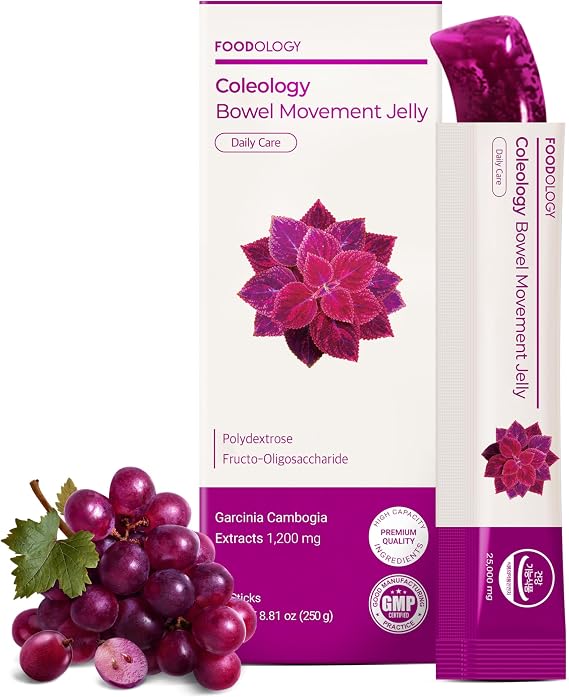 FOODOLOGY Coleology Bowel Movement Jelly, Grape & Prune, 10 Sticks
