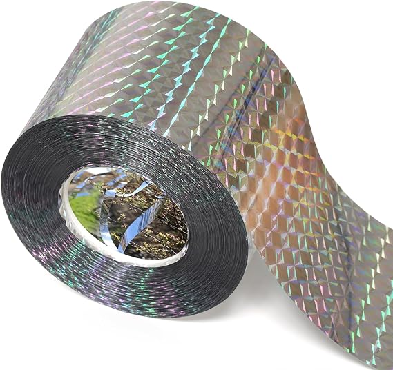 Ruolan Bird Scare Tape Ribbon,Reflective Tape Keep Birds Away Outdoor,Double Side Bird Flash Tape, Scare Geese, Pigeon, Duck, Woodpecker (350FT)