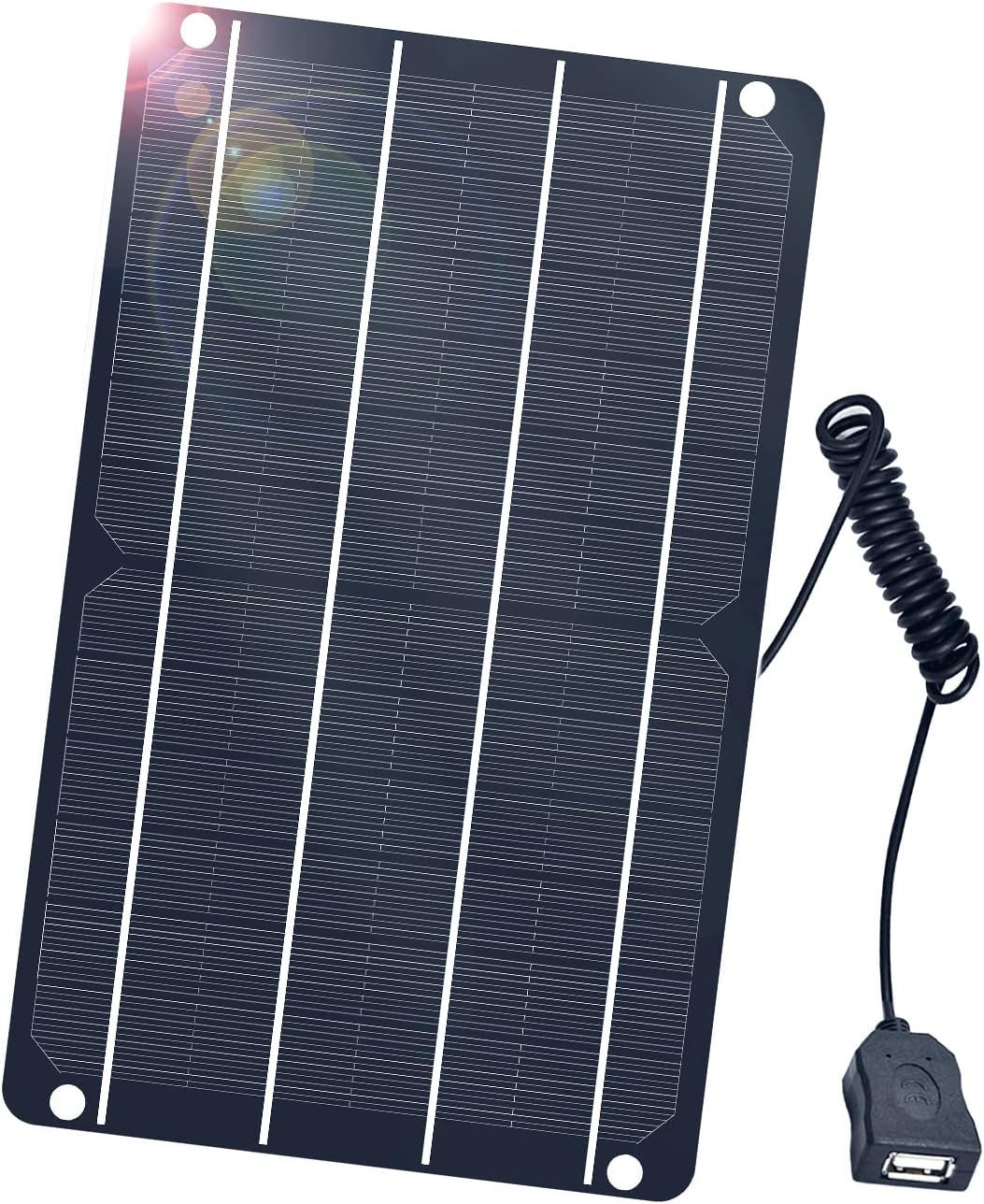 FlexSolar Solar Panel, 6 W, 5 V, High Performance Monocrystal, USB Ultra Thin, Portable, Outdoor, Waterproof, Solar Charger, Compatible with Smartphones, etc