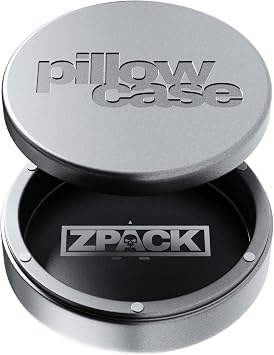 Magnetic Metal Zyn Can Holder - Carved Tin With Magnetic Closure, Aluminum Container, Slim Pouch - Gift for Him With Pillow Case Logo, Frosted Silver