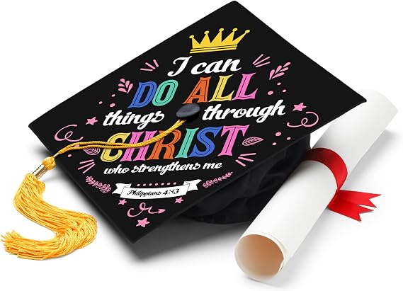 ADVANSYNC I Can Do All Things Through Christ (2) Graduation Cap Topper
