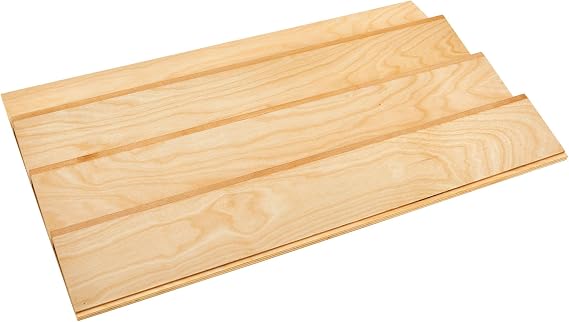Rev-A-Shelf 36" 3 Tiered Seasoning Organizer, Trim-to-Custom-Fit Wooden Kitchen Draw and Cabinet Home Storage Insert, Pull Out Spice Rack, Maple, 4SDI-36-1