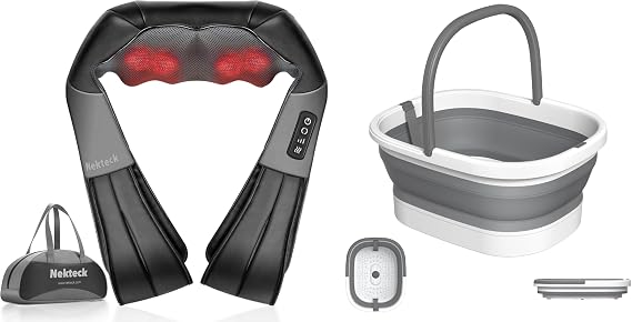 Nekteck Shiatsu Neck and Back Massager and Foot Basin