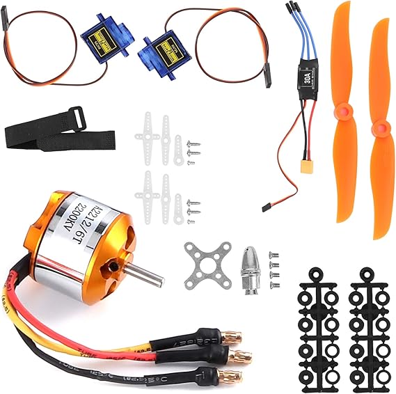 VGEBY Remote Control Aircraft Accessories Set, RC 2212 KV2200 Motor 6035 Propeller Servo 30A ESC Set Brushless Motor And Esc Brushless Motor And Esc 2212 Brushless Motor