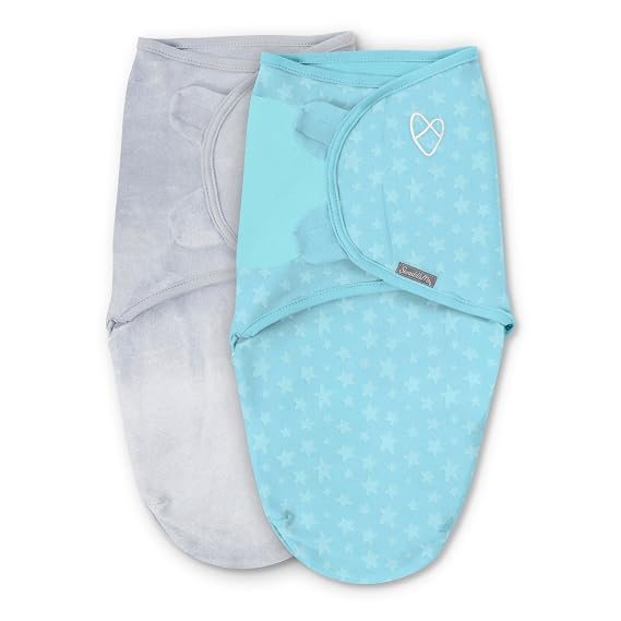 SwaddleMe by Ingenuity Original Swaddle, Size Small/Medium, For Ages 0-3 Months, 7-14 Pounds, Up to 26 Inches Long, 2-Pack Baby Swaddle Blanket Wrap