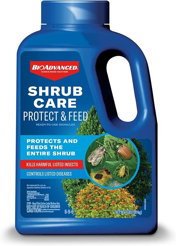 BioAdvanced Shrub Care Protect & Feed, Granules, 4 lb, Shrub Fertilizer