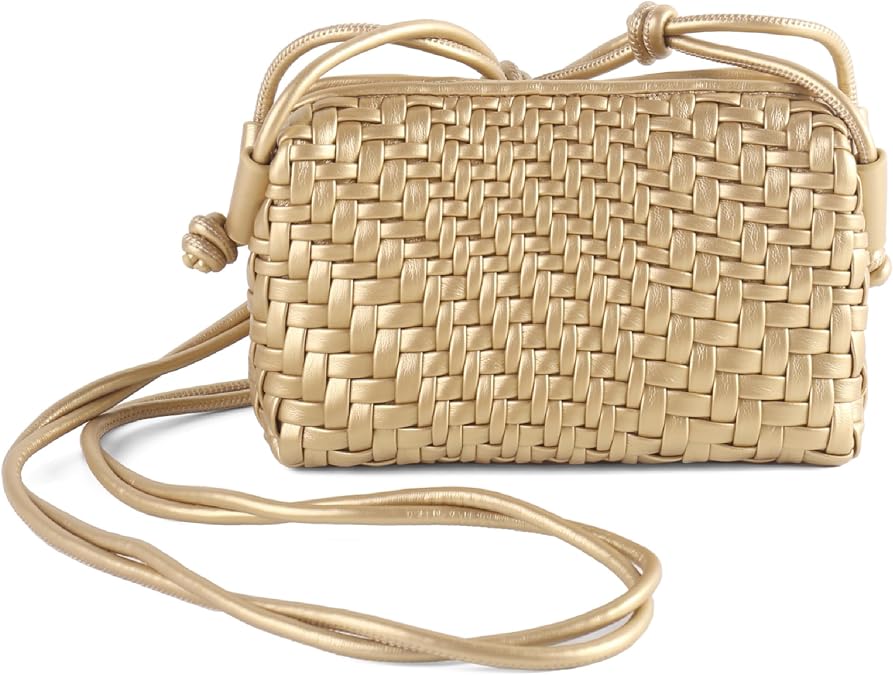 Small Woven Crossbody Bag with Adjustable Strap