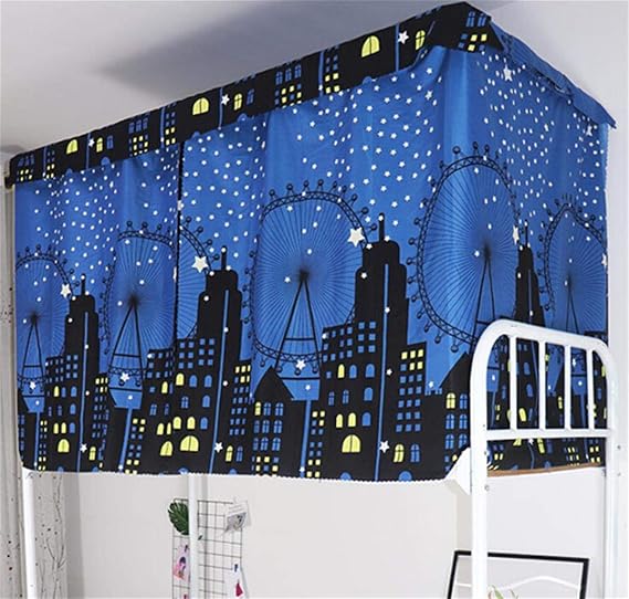 Dormitory Bunk Bed Curtains - Dustproof Ventilation Blackout Cloth Mosquito Nets Shading Tent for Single Bed - College Students Dorm Sleep Privacy Canopy Spread