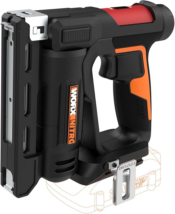 WORX Cordless Crown Stapler, 20V 3/8-Inch 2-in-1 Nail Gun, WX843L.9