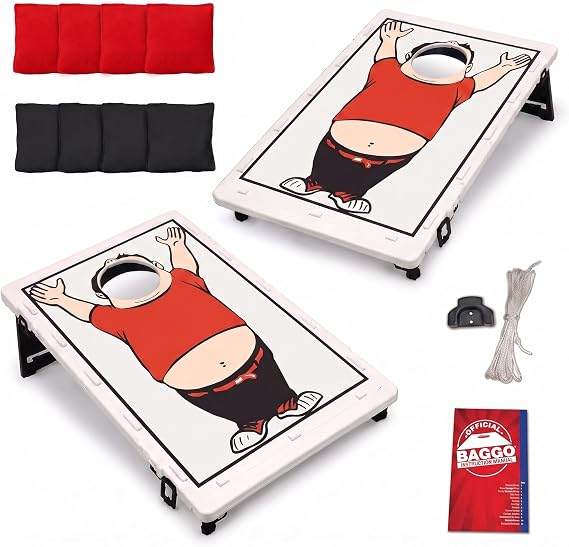 Baggo Fun Cornhole Set 2x3 Portable Bean Bag Toss Game for Backyard Fun