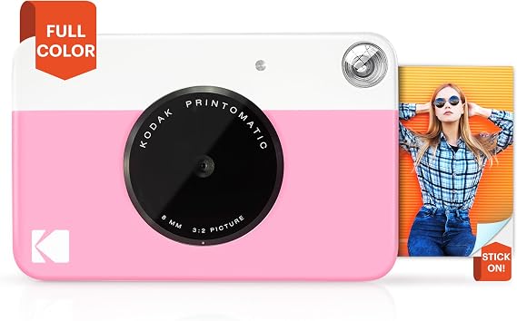 Kodak PRINTOMATIC デジタル インスタント プリント カメラ ピンク、Zink 2x3 シールタイプペーパーにフルカラープリント - 思い出を瞬時にプリント