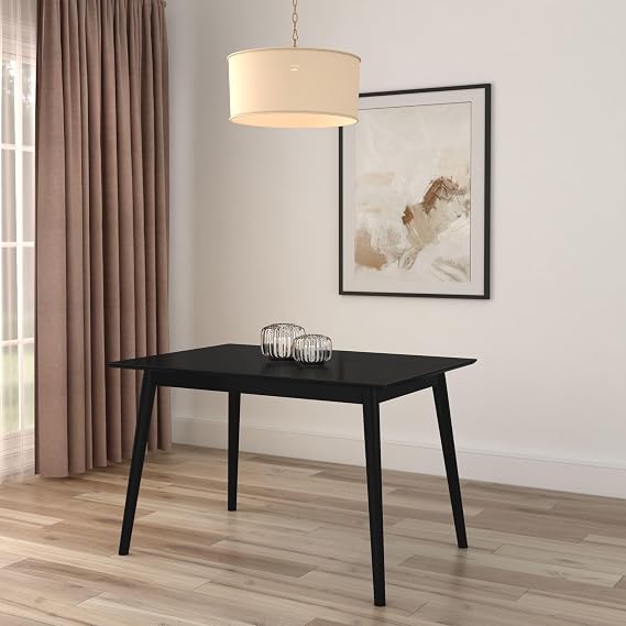 Plank+Beam Mid Century Modern 48 Inch Dining Table, Black