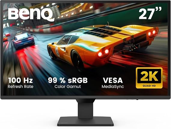 BenQ GW2790Q 27 2K QHD 100Hz IPS Eye-Care Monitor, HDMI, DisplayPort, 25601440, Ultra Slim Bezel, Eyesafe, VESA MediaSync, Brightness Intelligence Tech., B. I. Gen2, Low Blue Light Plus