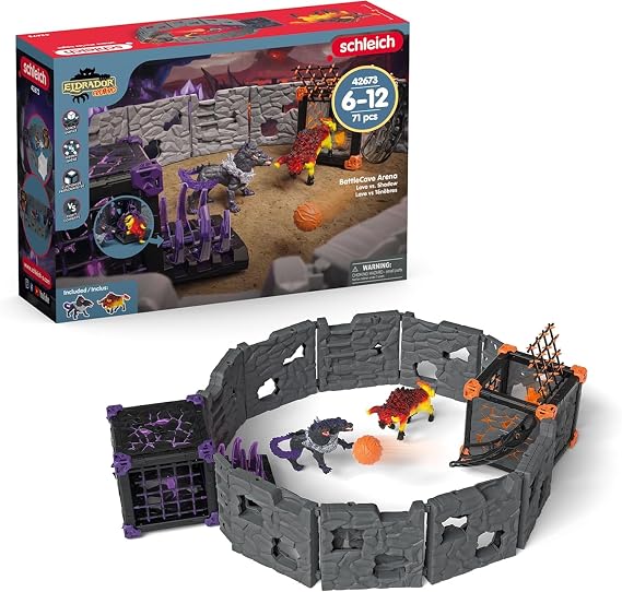 Schleich Eldrador - 71Pc Battlecave Arena: Lava Vs. Shadow | 42673 | Monster Figurine, Battle Creature Toy for Boys 7+, Fantasy Beast, Action Figure Gifts, Screen-Free Imaginative Pretend Play
