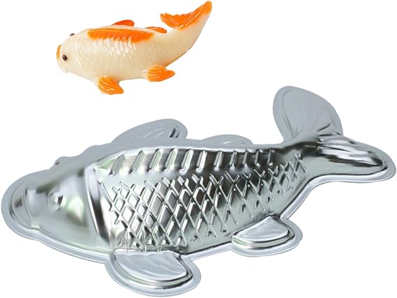 10 inch Lifelike Carp Aluminum Cupcake Bake Pan Fish Cake Baking Cyprinoid Mold (Fish)