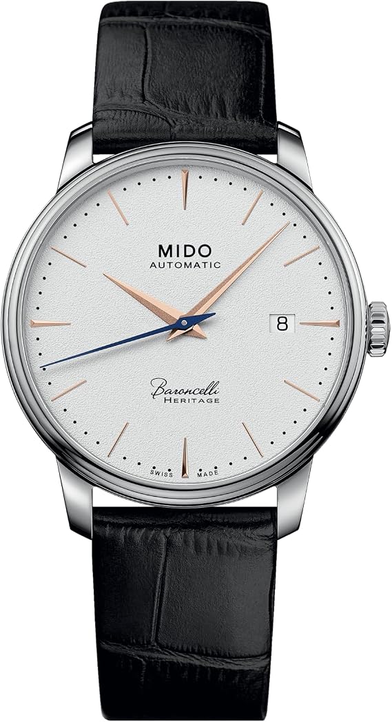 MIDO Baroncelli Heritage - Swiss Automatic Watch for Men - White Dial - Case 39mm - M0274071601100