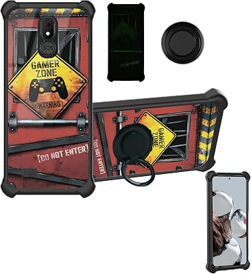 Case Compatible for Brondi Amico VERO 4G Phone Case Cover [with 1 Tempered Glass Screen Protector][Hard PC  Soft Silicone][Ring Support] [Luminous Effect] YGH-JGP