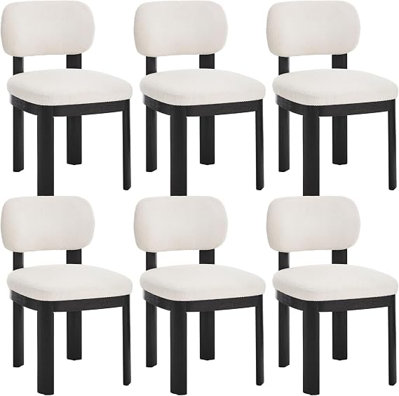 Kitchen & Dining Room Chairs (Brown with Black Legs, Set of 6)