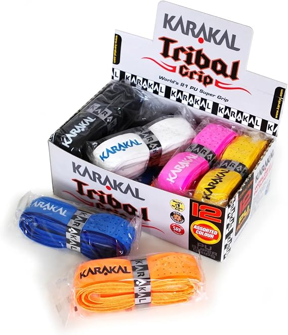 Karakal PU Super Tribal Grip Box 12 Replacement Grip-Assorted Colors