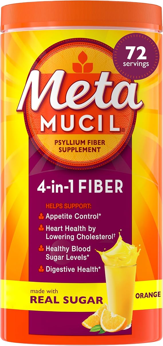 Metamucil Smooth Texture Orange Flavor Powder - 72 Doses