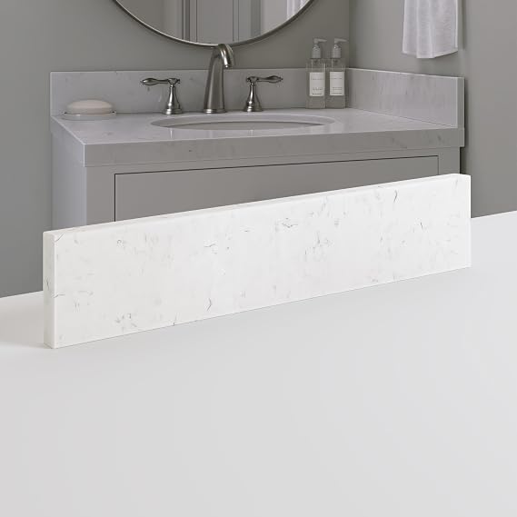 ARIEL Luxury Carrara White Quartz Sidesplash for Vanity 21.2"x4"