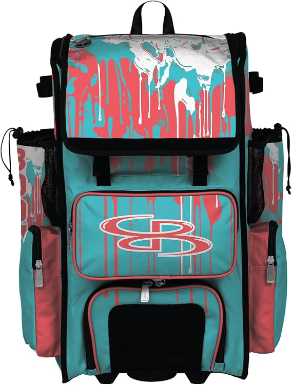Boombah Superpack Hybrid Rolling Bat Bag - Wheeled & Backpack Version - Graffiti Drip - Multiple Color Options