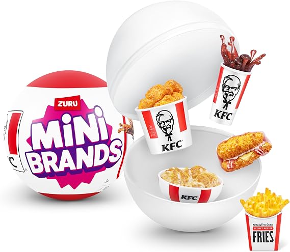 Mini Brands KFC Series 1 Mystery Capsule by ZURU Real Miniature KFC Brand Collectible Toy, Capsules of 5 Mystery Miniature KFC for Girls, Teens, Adults and Collectors