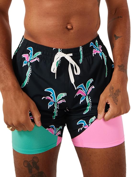 Chubbies Lined Mens Swim Trunks 5.5 Inch Swim Shorts and Mens Shorts with Elastic Waist, Boxer Brief Liner, UPF 50+