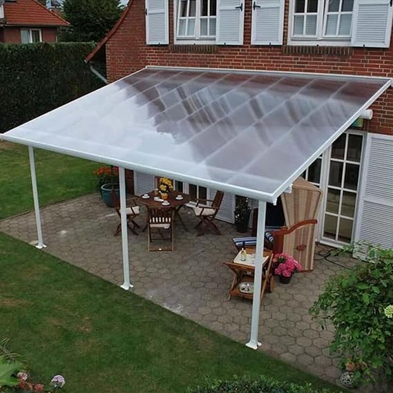 Polycarbonate Roofing Sheet,Clear Acrylic Plastic Sheet,Daylighting Panel,Roofing Cladding,UV Protection Rainproof Roof Cover,for Greenhouses,Sheds,Carports,Huts,Kennels (1x3m)