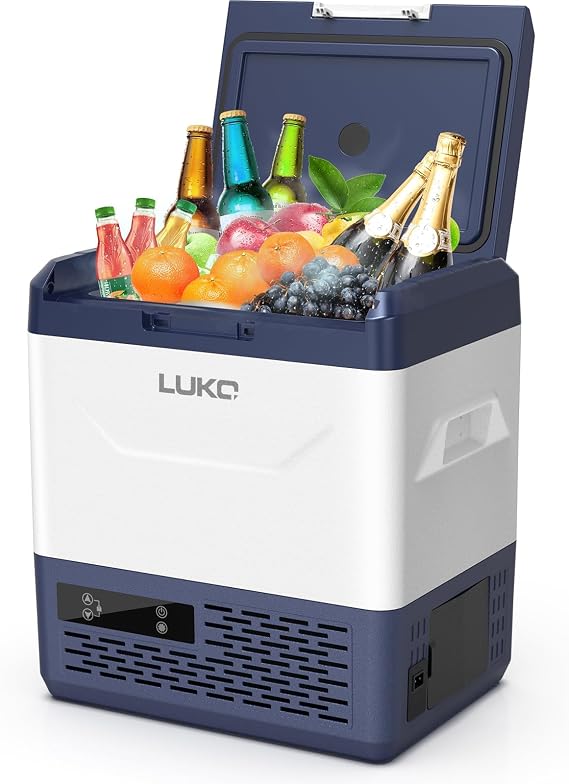 LUKO Car Refrigerator 15 Litre, Compressor Cooler, Portable Car Fridge Freezer for Truck, RV, Boat, Camping & Travel, Electric Mini Fridge Freezer (15L)