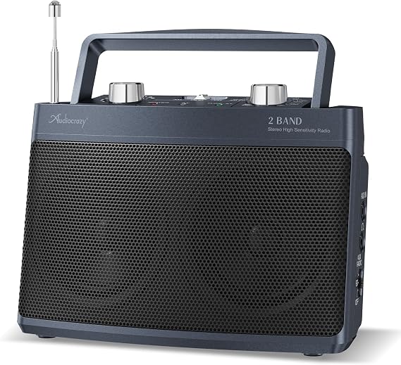 Portable AM FM Bluetooth Radio Plug in Wall or Battery Operated