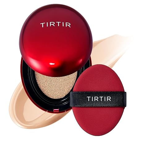 TIRTIR Mask Fit Red Cushion Foundation Full Coverage For Weightless Skin Satin Glossy Finish Buildable 18.6 ml 21N Ivory