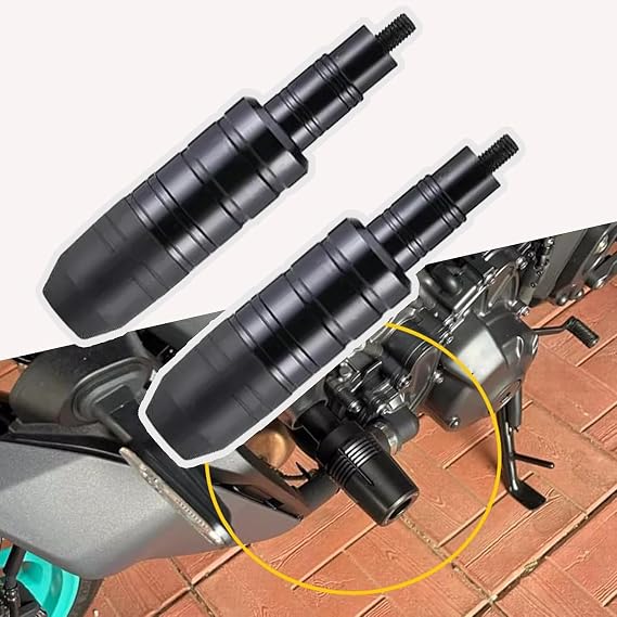 Motorcycle Frame Sliders for Suzuki Gixxer 2015-2026 | Aluminum Motorcycle Engine Guard Protector, Exhaust Anti Crash Accessories,A-Black