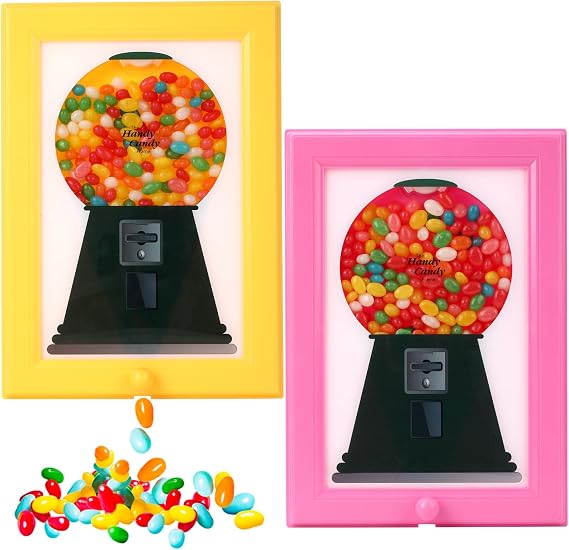 2 Pcs Candy Dispenser Picture Frame, Hanging Photo Frame Candy Machine Dispenser,Handy Fast Distribution Candies,Chocolate Chips, Nuts,Gumball,for Individuals with Hypoglycemia and Sweet