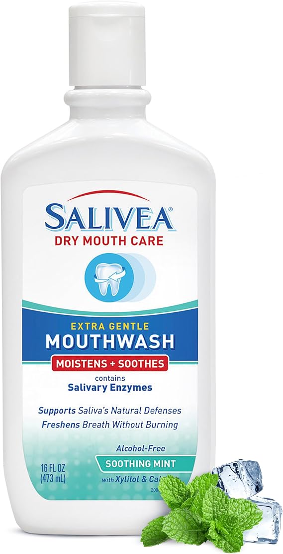 SALIVEA Dry Mouth Mouthwash Soothing Mint Flavor 16 oz Bottle Pack of 1