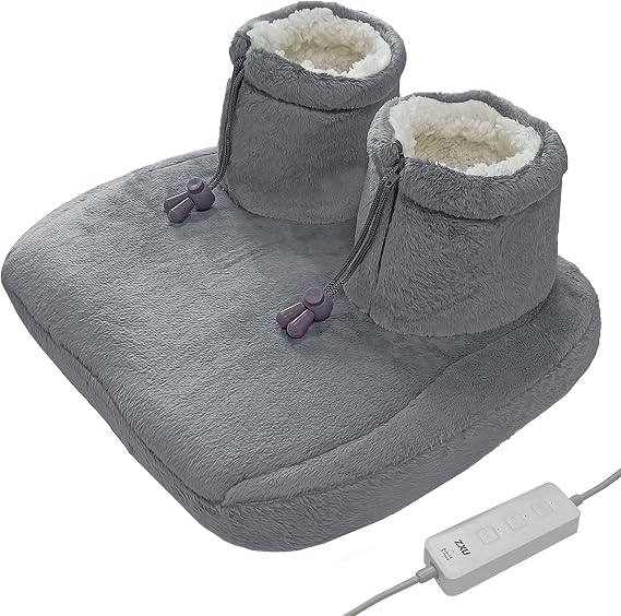 Electric Heated Foot Warmers- Fast-Heating Electric Heating Pad for Foot with 3 Heat Settings,Super-Soft Sherpa-Lined, Machine-Washable, Auto Shut-Off Heated Foot Warmers Under Desk for Men, Women
