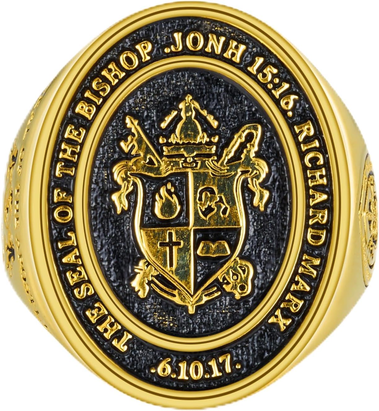 callie Custom Signet Ring, Personalized Family Crest Coat of Arms Mens Signet Ring with Engraved Text, 925 Sterling SilverBrass | Jewelry Gifts for Men & Women