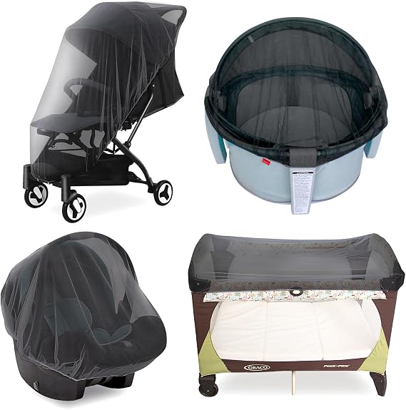 Baby Mosquito Net for Stroller,Reusable Bug Net and Mesh Protection,Black | Portable Baby Insect Netting for Stroller, Playards, Pack N Plays and Portable Mini Crib