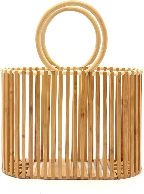Miuco Women Top Handle Handbags Bamboo Purses Tote