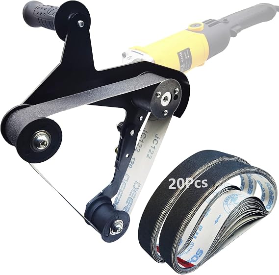 Belt Sander Adapter for Angle Grinder,Pipe Tube Polishing Sanding Attachment, US 5/8-11 Thread,Professional Polishing Tool for Rust Removal,Metal Working,Woodworking.