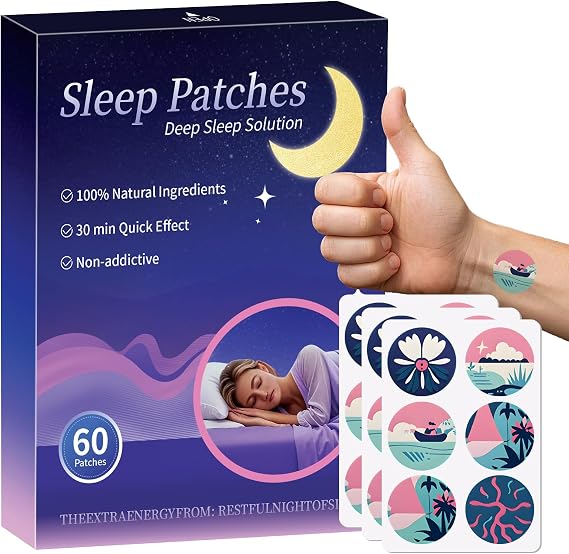 Sleep Patches, 60 Pack Upgraded Deep Sleep Patches for Adults, Made of All-Natural Ingredients, for Men and Women, Highly Breathable and Suitable for Hot Weather,Easy to Use that Last All Night