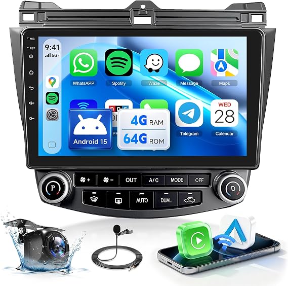 Podofo 4G 64G Car Stereo for Honda Accord 7th 2003-2007 Radio Carplay