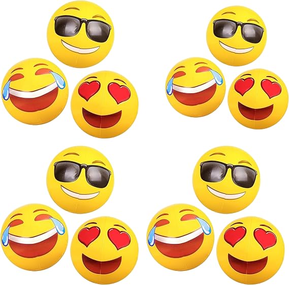 Coconut Float Inflatable Emoji Beach Ball - for Summer, Swim Parties