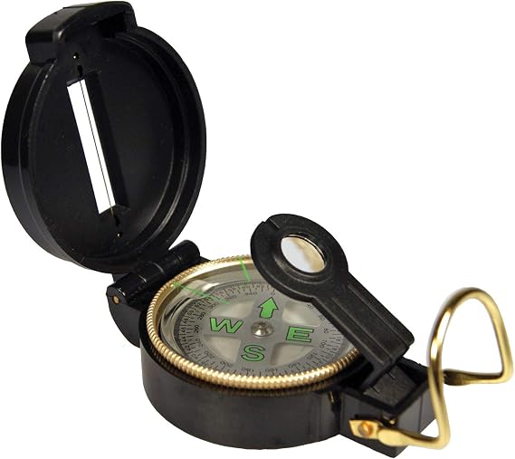 ust Lensatic Compass with Folding Capabilities for Hiking, Backpacking, Outdoor Survival