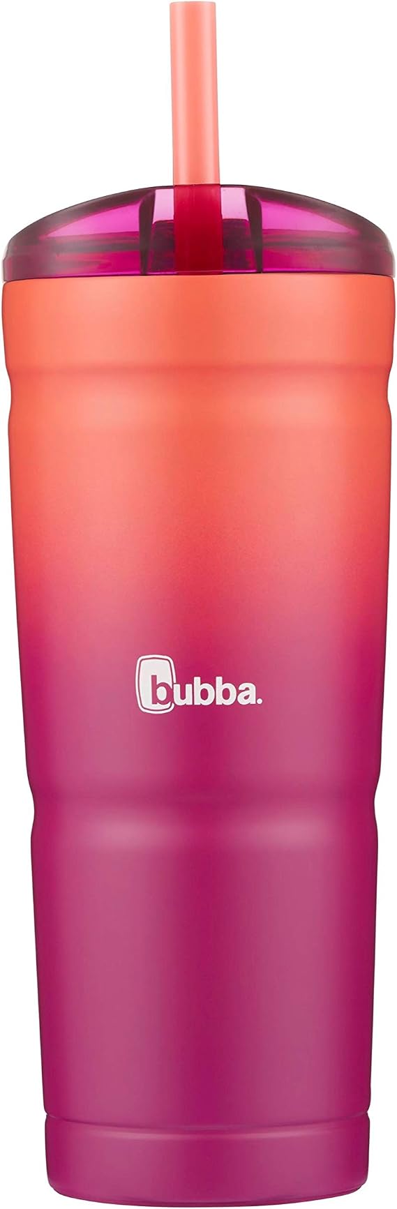 Bubba Envy S Vacuum-Insulated Stainless Steel Tumbler with Lid and Straw, 24 oz, Pink Sorbet
