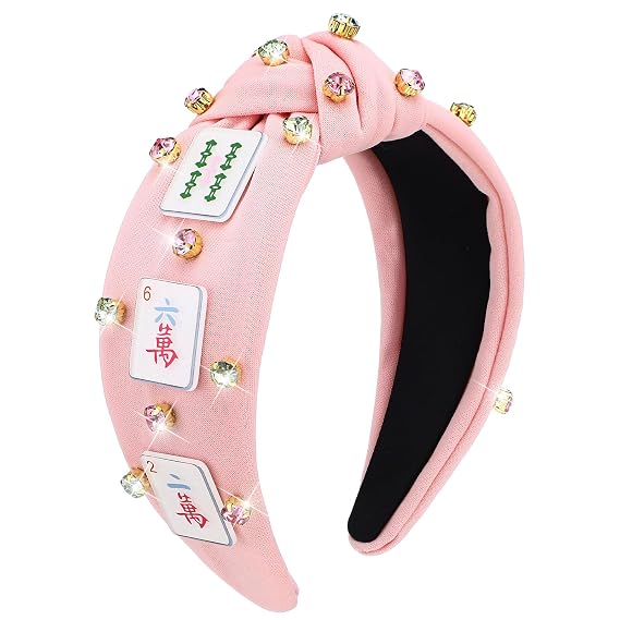 Suncalla Pink Mahjong Knotted Headband Hair Accessories