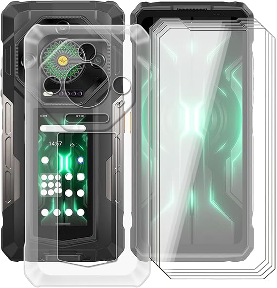 Clear Case for Ulefone Armor 33 (6.95") with 4 x Tempered Glass Protective Film, Slim Shockproof Soft Silicone Cover, 360 Drop-Proof Phone Case for Ulefone Armor 33 - Clear