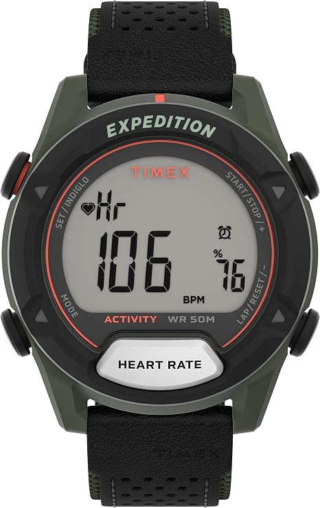 Timex Expedition Rugged Digital Men's 43mm Leather Strap Watch