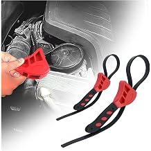 2PCS Rubber Strap Wrench Set,Adjustable Strap Wrench Plumbing with Large 24 in and Small 19.7 in,Non-Slip Oil Filter Straps Wrenches for Oil Filters,Faucet,Pipes,Sink