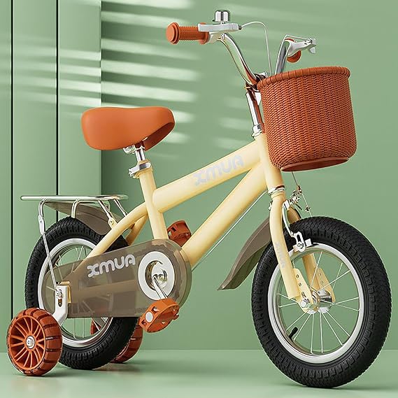 Kids Bicycle for Girls,Boys 2-3-6-7-10 Years Old Baby Bicycle Kids British Retro Kids Car 16 Yellowe e